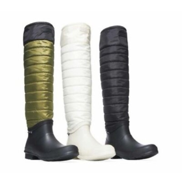 Tretorn Harriet Fleece Lined Knee High Winter Rain Boots Green Black 9 - Picture 2 of 6